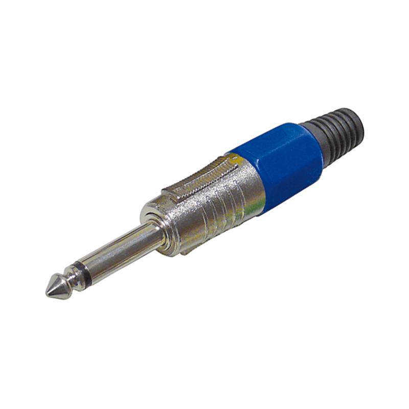 6,3mm Klinkenstecker Mono blau BLANKO 6,3mm Klinkenstecker Mono blau BLANKO