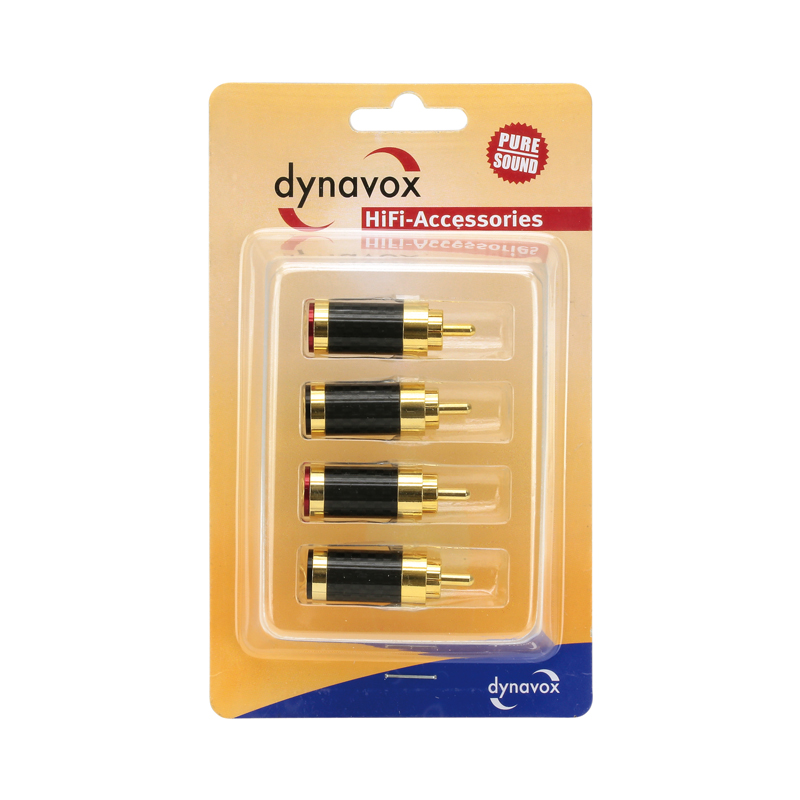 Dynavox Cinchstecker Carbon 4er-Set vergoldet Dynavox Cinchstecker Carbon 4er-Set vergoldet