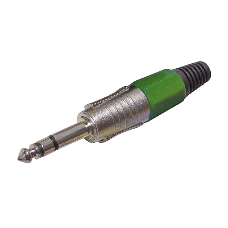 6,3mm Klinkenstecker Stereo grün BLANKO 6,3mm Klinkenstecker Stereo grün BLANKO