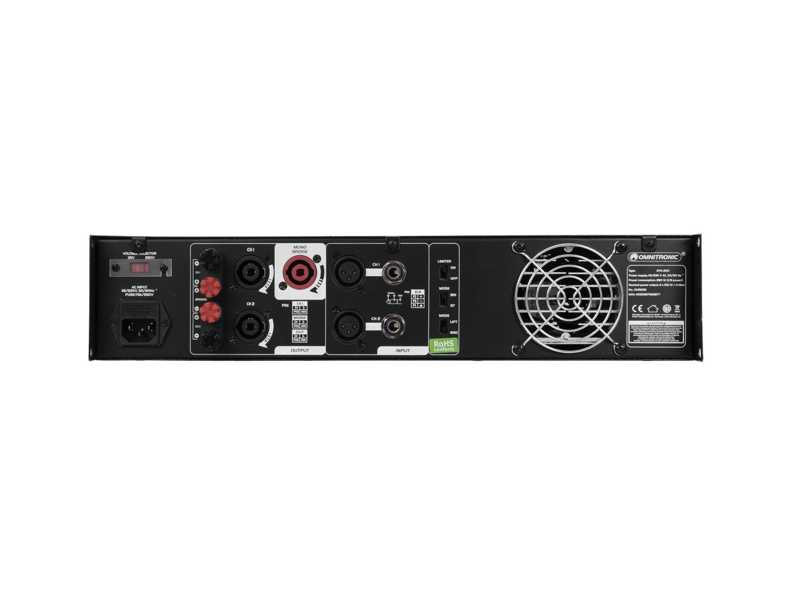 OMNITRONIC XPA-350 Endstufe 2x 175 W