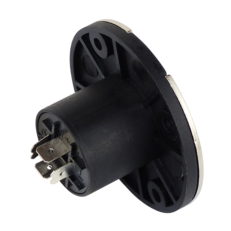Speakon PA LS Einbaubuchse 4 Pins rund mit Aluminiumblende BLANKO