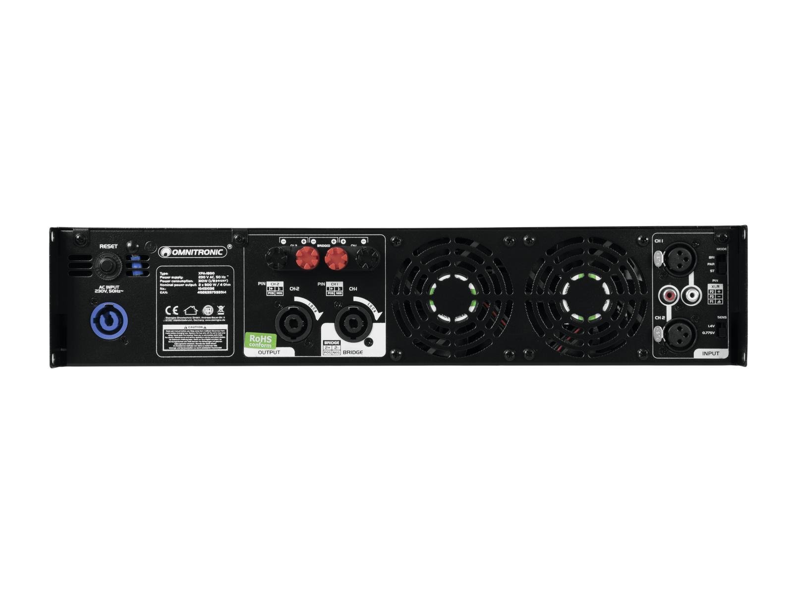OMNITRONIC XPA-1800 Endstufe 2x 900 W