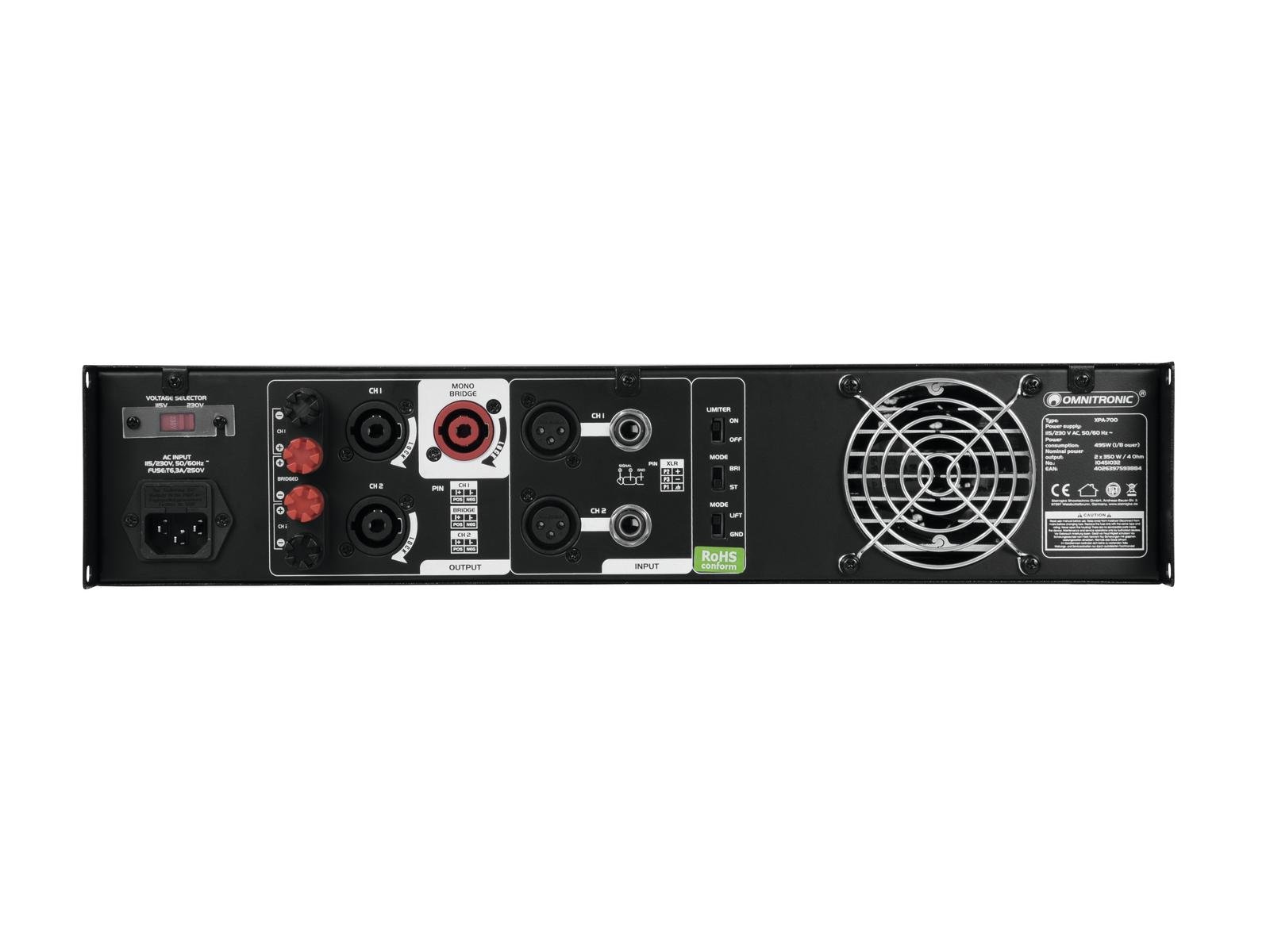 OMNITRONIC XPA-700 Endstufe 2x 350 W