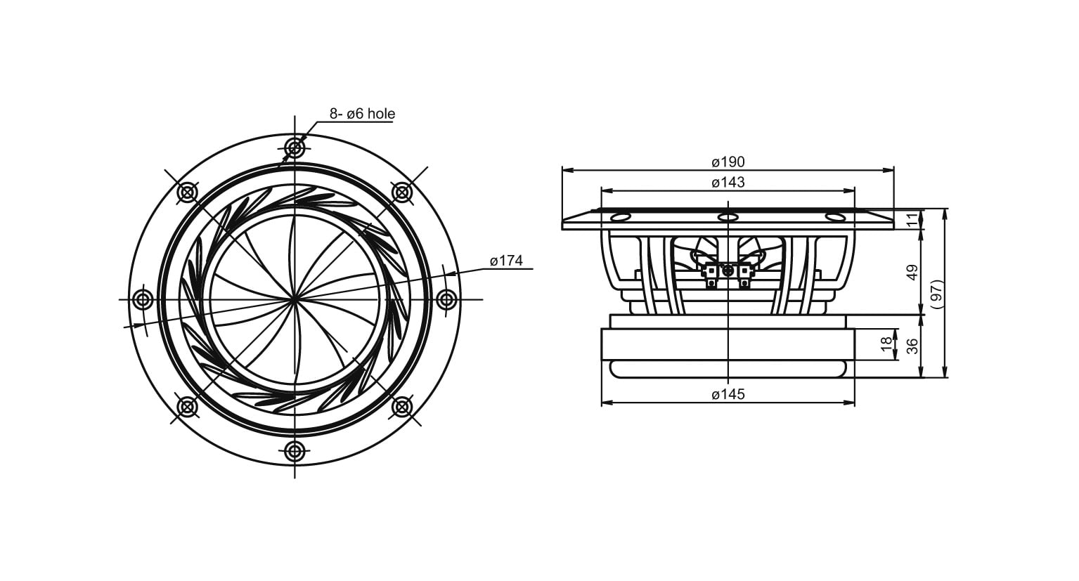 Fostex FW168HR 8 Ohm Fostex FW168HR 8 Ohm