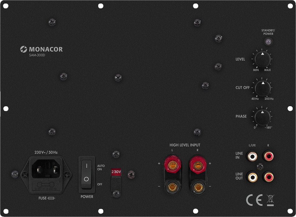 MONACOR SAM-300D Subwoofer-Aktiv-Modul MONACOR SAM-300D Subwoofer-Aktiv-Modul
