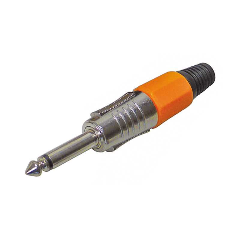 6,3mm Klinkenstecker Mono orange BLANKO 6,3mm Klinkenstecker Mono orange BLANKO
