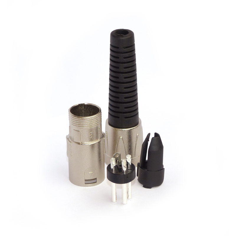 XLR Stecker Metall mit Knickschutz BLANKO