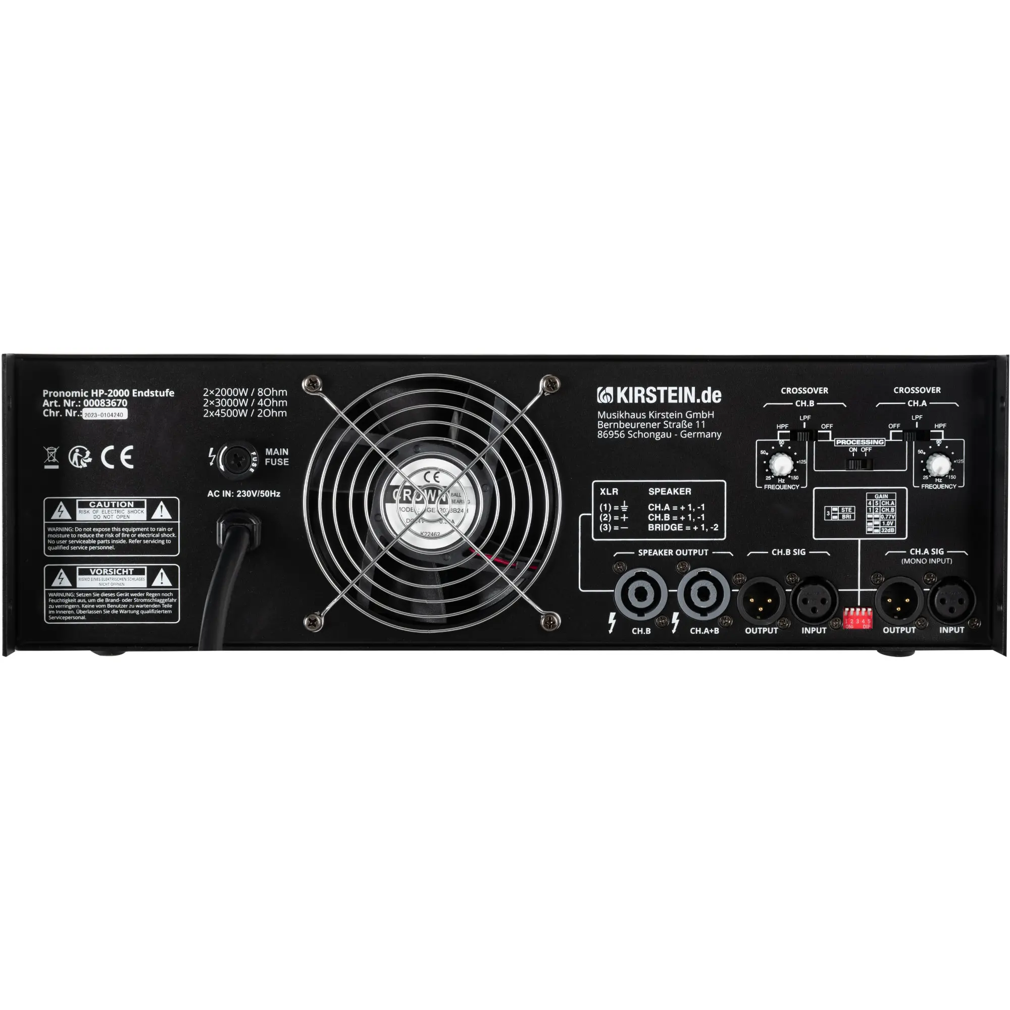 Pronomic HP-2000 Endstufe 2x 4500 Watt
