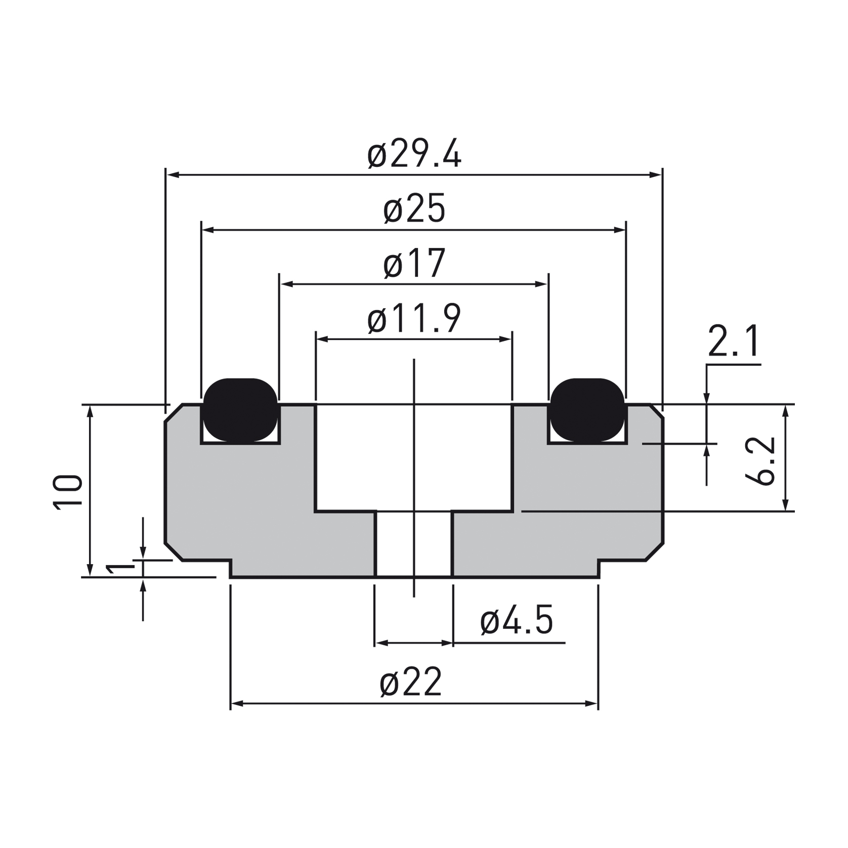 Dynavox Aluminium Gerätefüsse midi schwarz 4er-Set