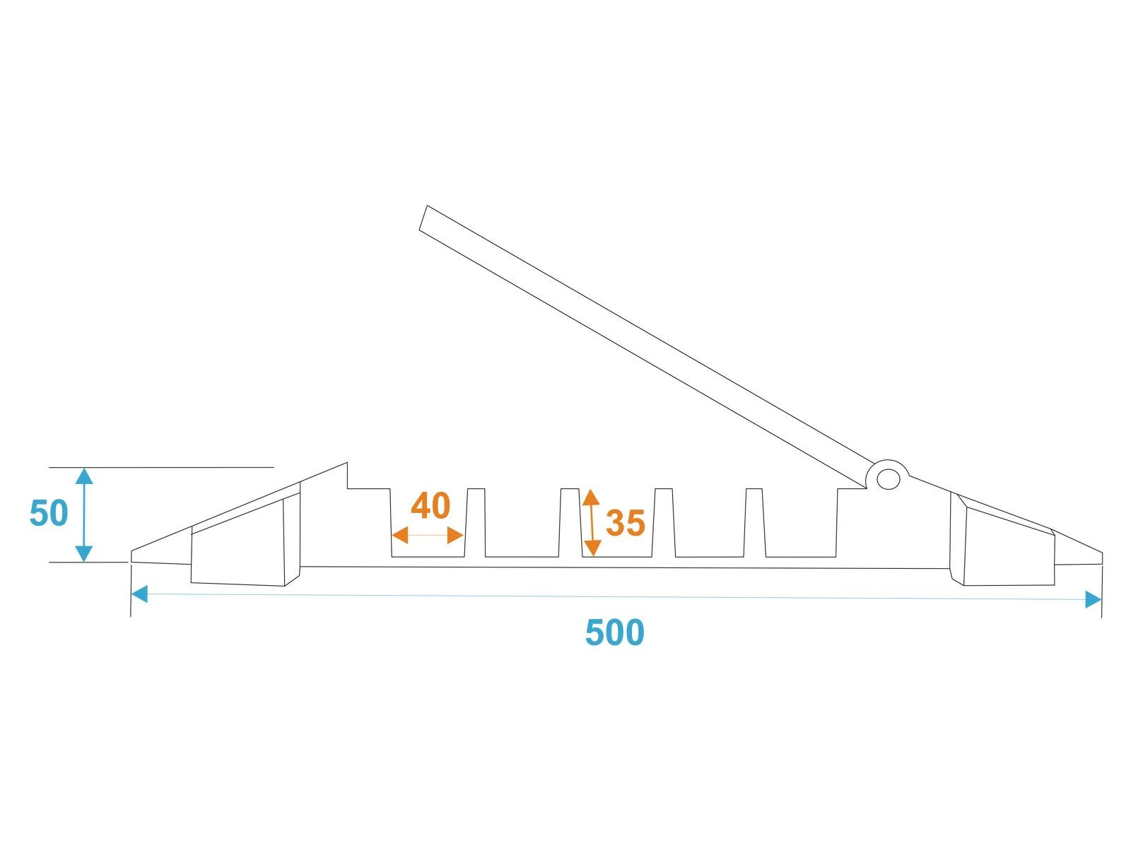 EUROLITE Kabelbrücke 5 Kanle 900x500x50mm
