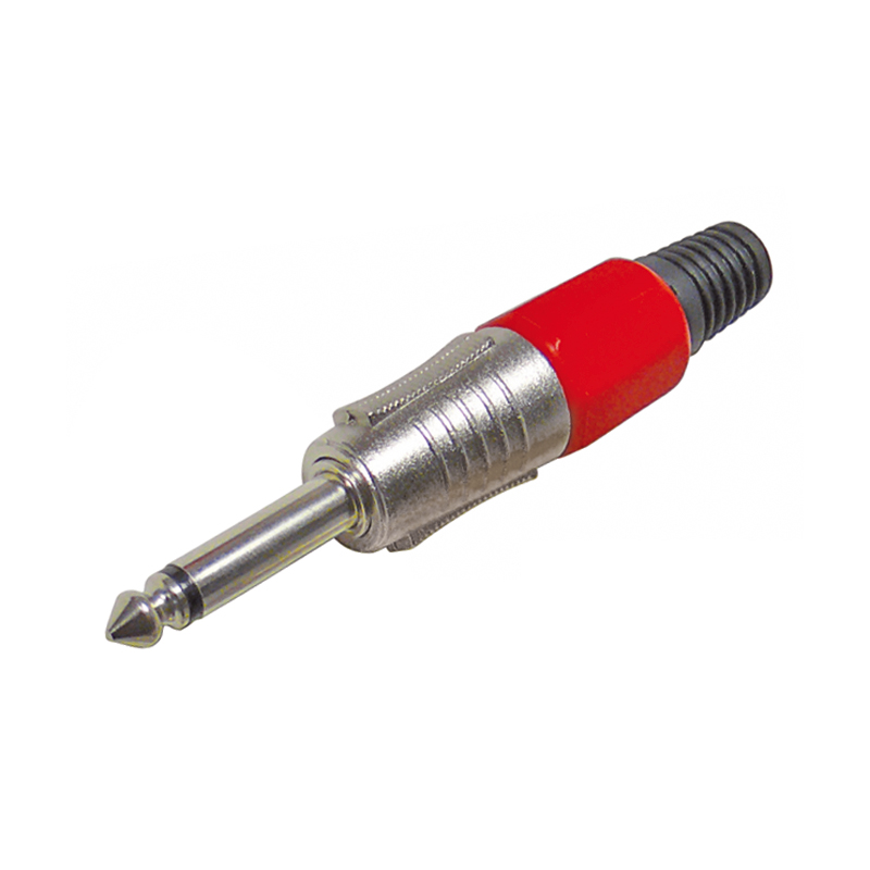 6,3mm Klinkenstecker Mono rot BLANKO 6,3mm Klinkenstecker Mono rot BLANKO