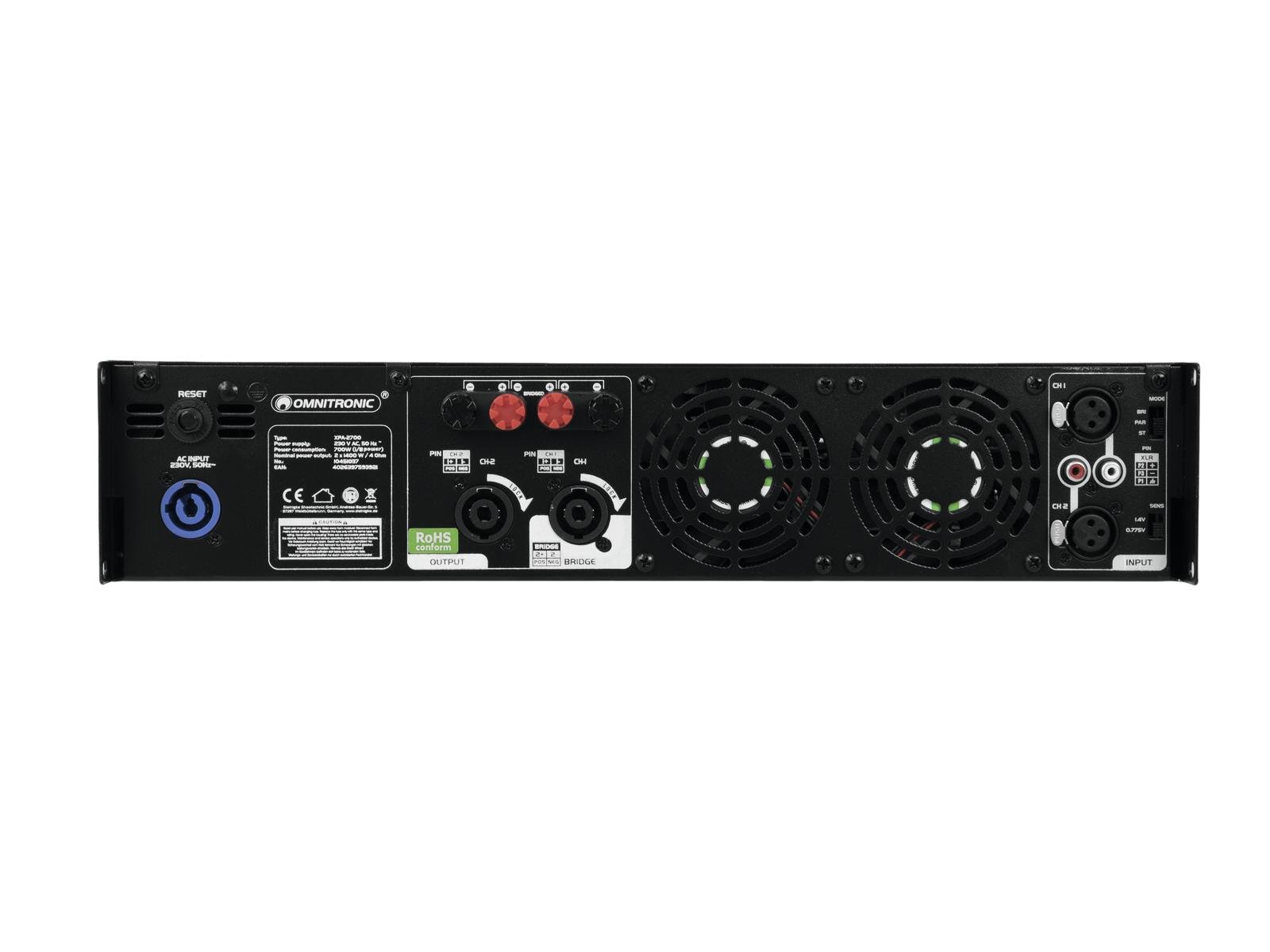 OMNITRONIC XPA-2700 Endstufe 2x 1350 W