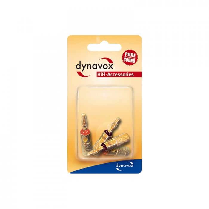 Dynavox Bananenstecker rot / schwarz 4er-Set Dynavox Bananenstecker rot / schwarz 4er-Set