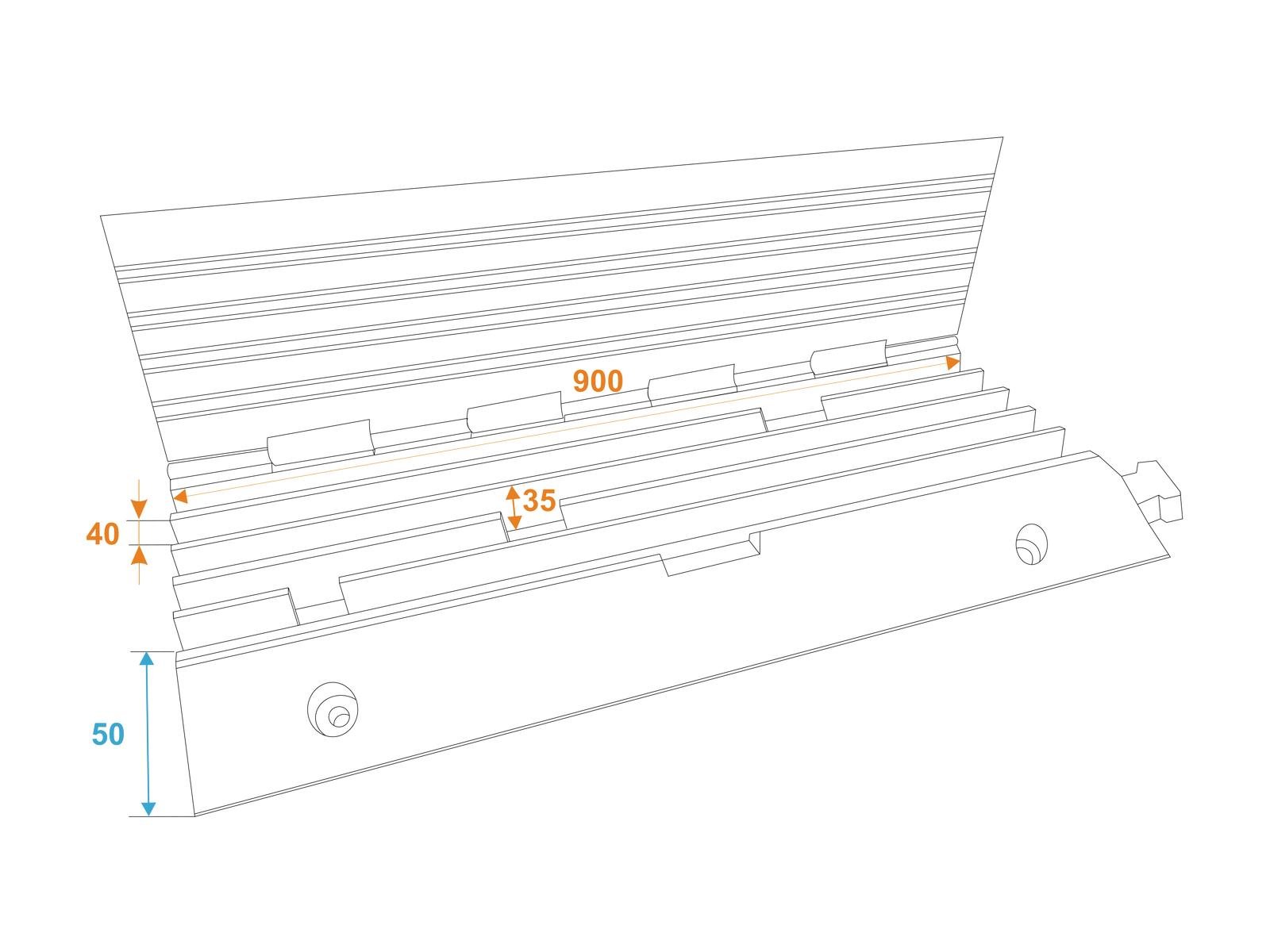 EUROLITE Kabelbrücke 5 Kanle 900x500x50mm