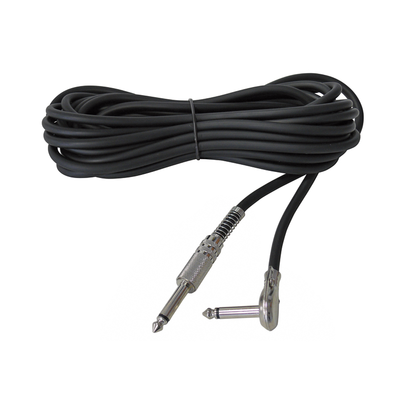 Kabel Klinke/Klinke abgewinkelt 6.3 mm 6m mono BLANKO