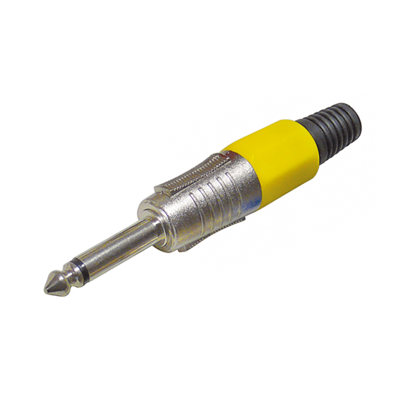 6,3mm Klinkenstecker Mono gelb BLANKO 6,3mm Klinkenstecker Mono gelb BLANKO