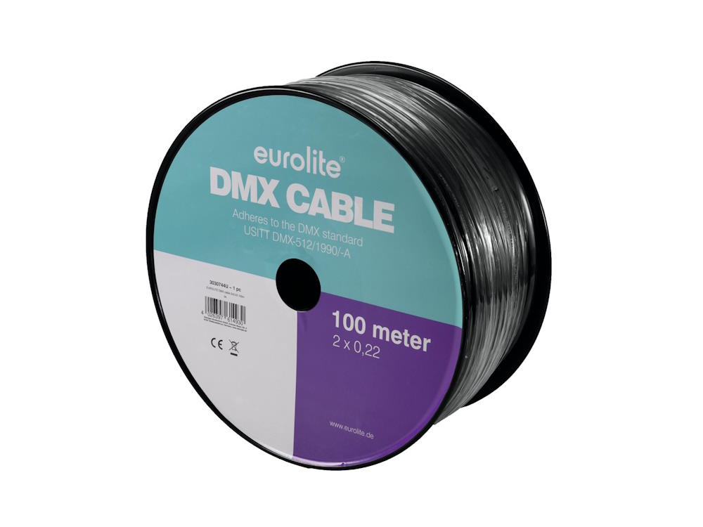 EUROLITE DMX Kabel 2x0,22 100m schwarz