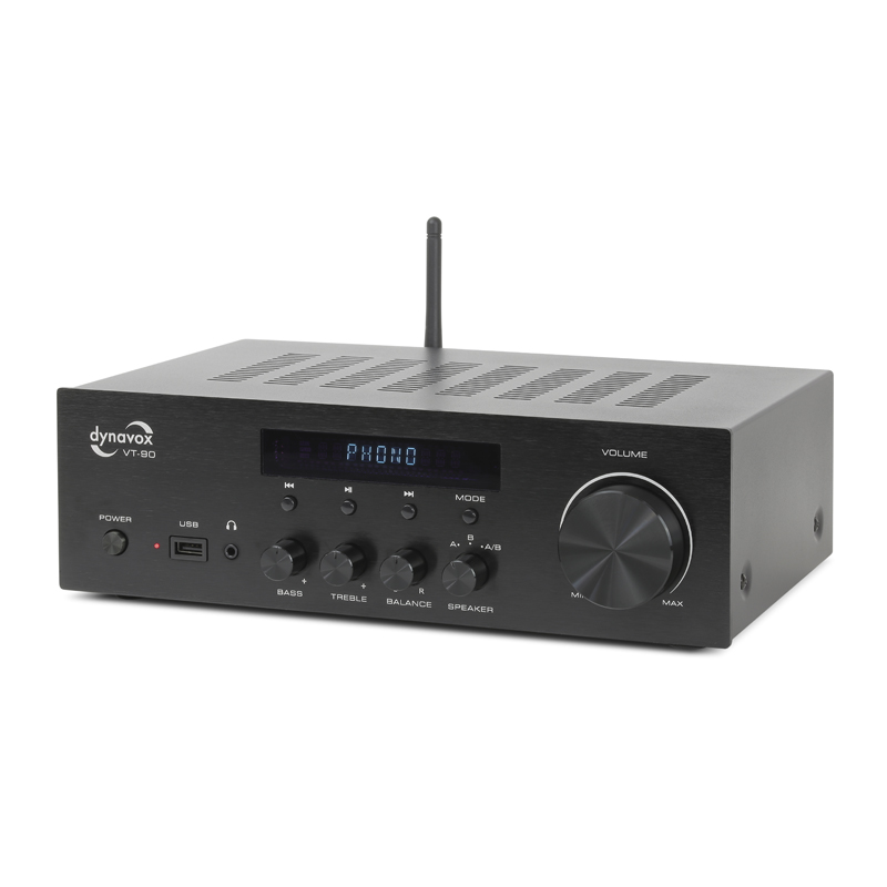 Dynavox VT-90 Stereo Kompakt-Verstärker mit Phono-Eingang und BT