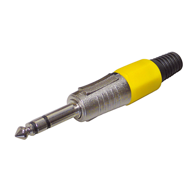 6,3mm Klinkenstecker Stereo gelb BLANKO 6,3mm Klinkenstecker Stereo gelb BLANKO