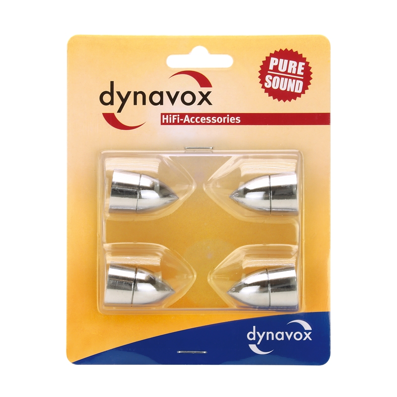 Dynavox Geräte- und Boxenfüße 4er Set silber