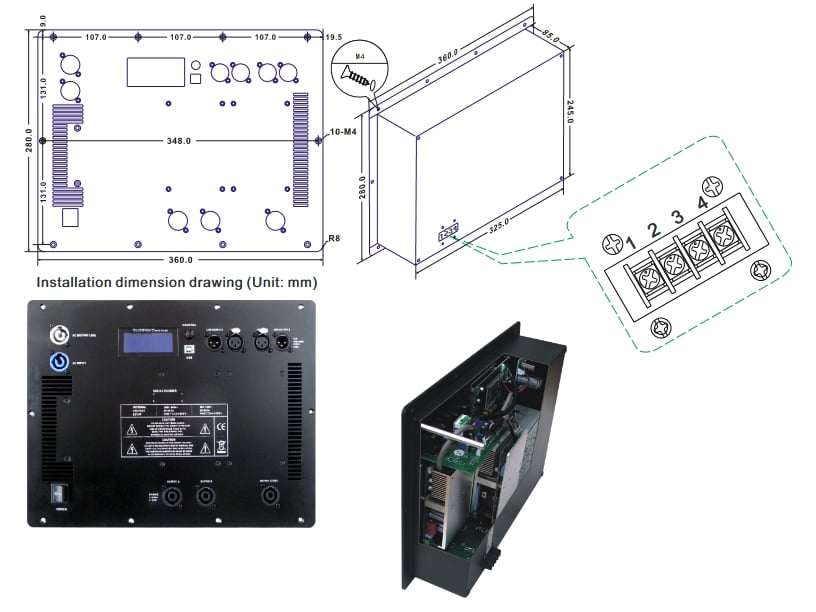 GISEN Audio M80.12 3-Kanal 2.1 DSP Class-D Verstärkermodul